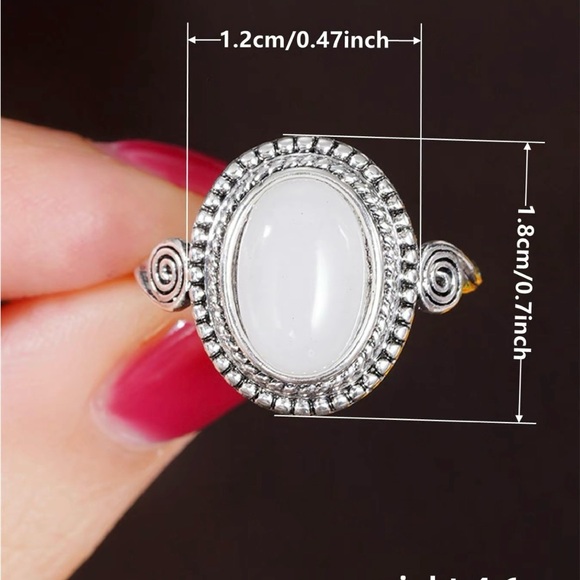 Fashion jewelry Vintage Artificial gemstone decorative stone ring size 8 - Picture 4 of 5